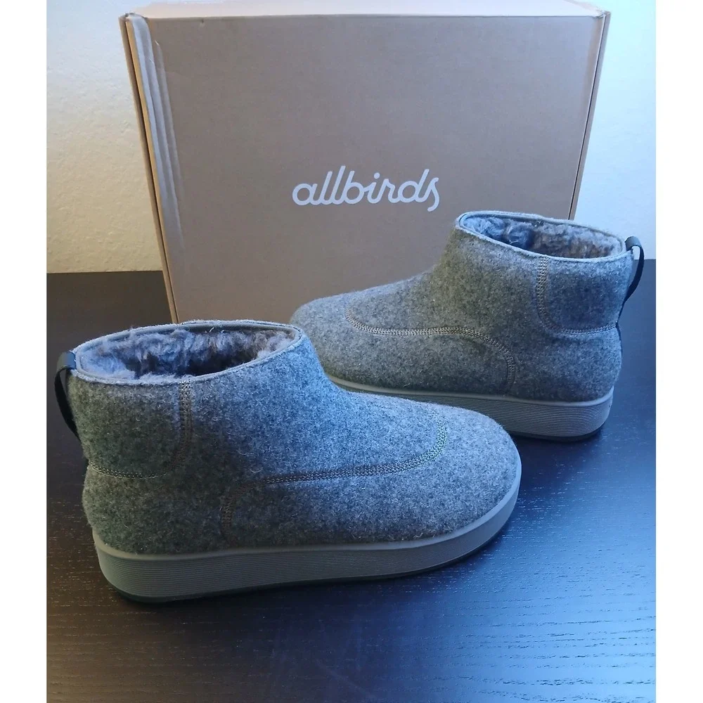 Allbirds Kiwi Boot Mens 10 Medium Grey Pebble Grey Wool Ankle Boots A12156M100